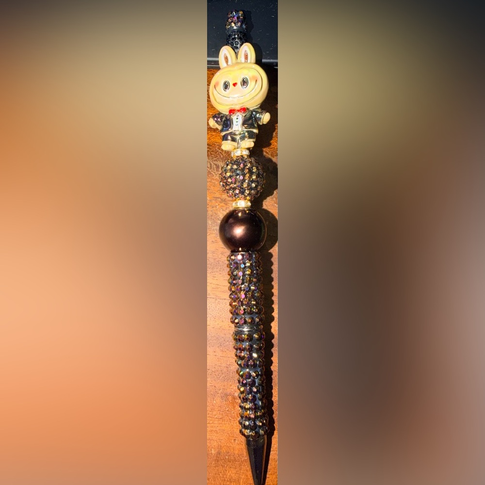 Playful Labubu in a Tux Beaded Pen